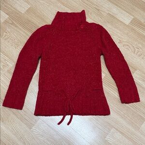 Amywear Cozy Red Knit Sweater
